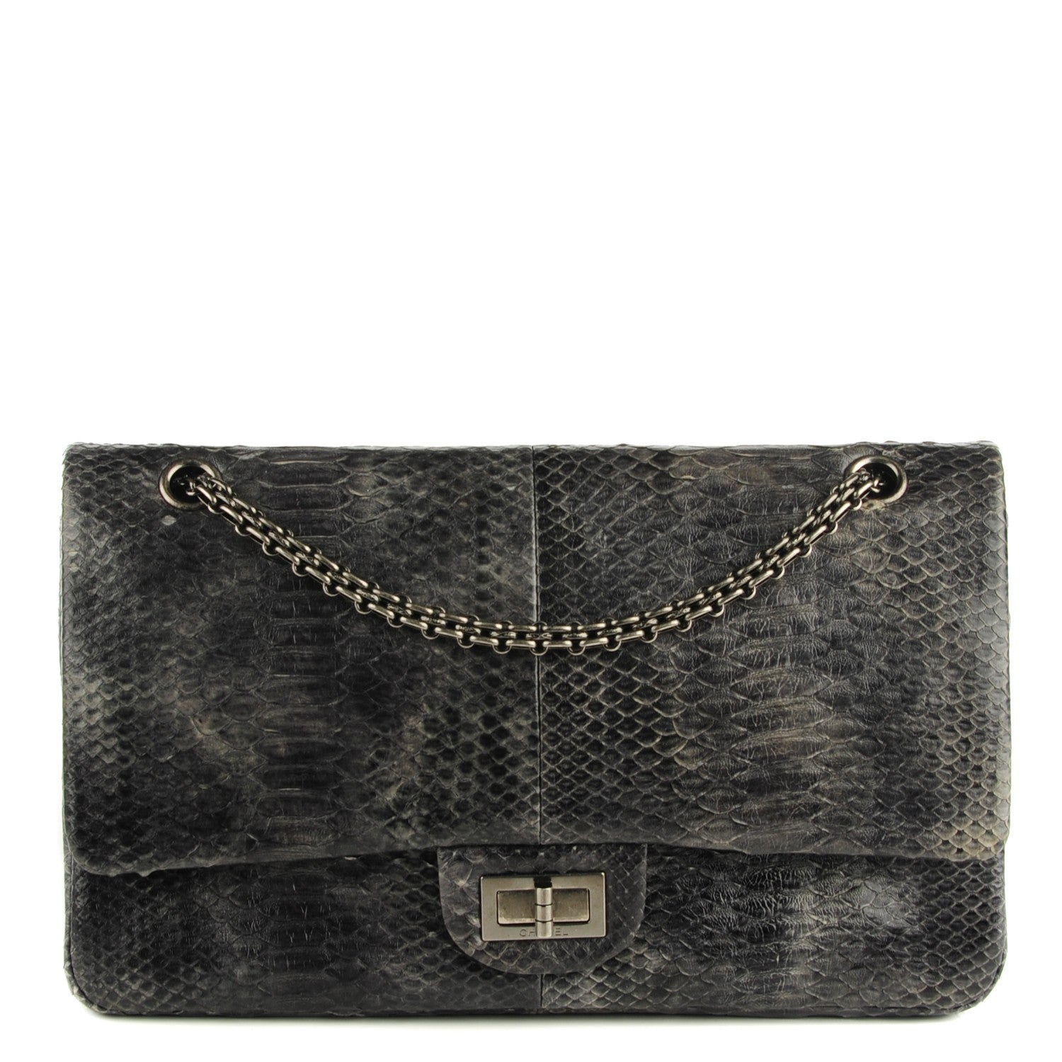 Chanel Python 2.55 Reissue 227 Flap Dark Grey 1 of 11
