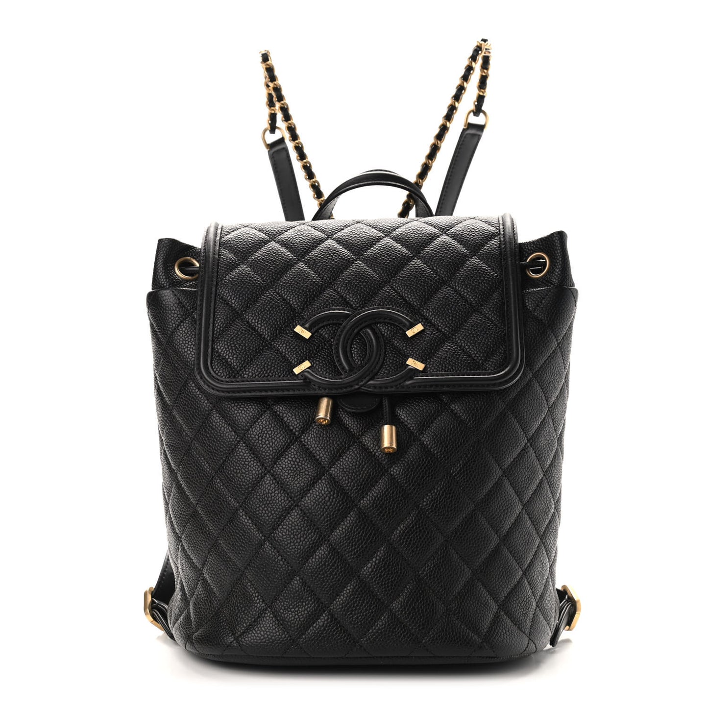 Caviar Quilted Filigree Backpack Black