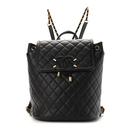 Chanel Caviar Quilted Filigree Backpack Black 1 of 9