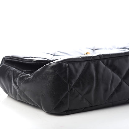 Chanel Goatskin Quilted Large 19 Flap Black 8 of 9