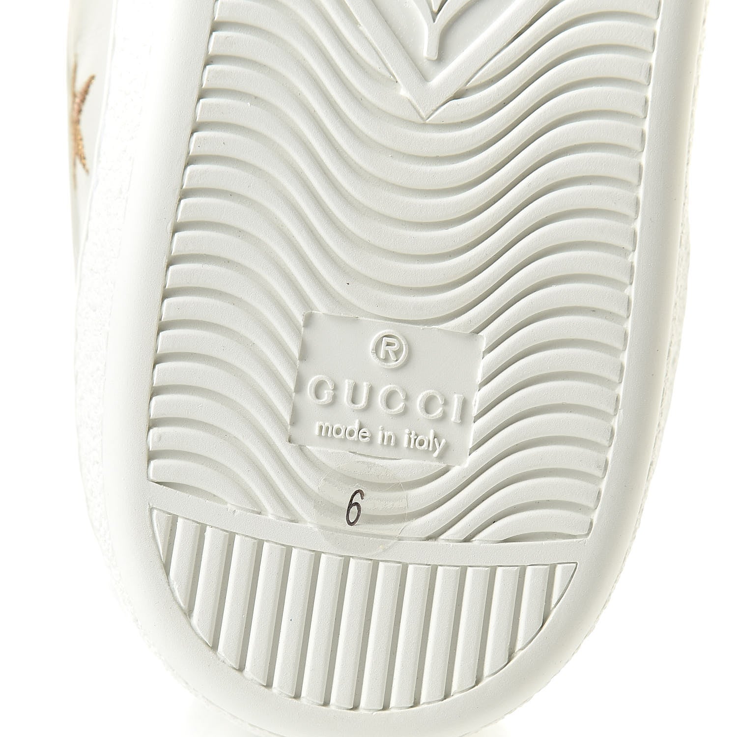 Gucci Calfskin Ayers Web Bee Star Embroidered Mens Ace Sneakers 6 White Green 8 of 11