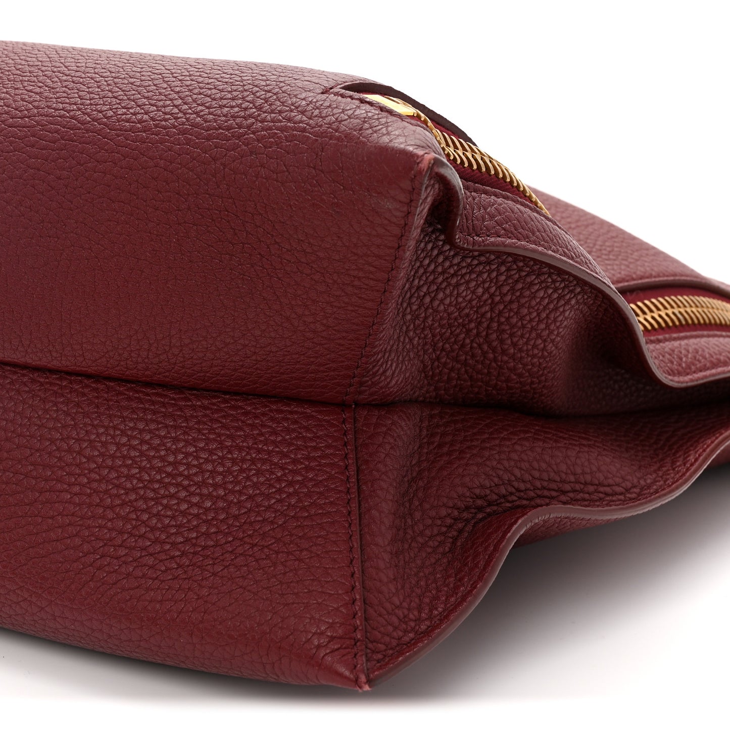 Pebbled Calfskin Large Alix Padlock Zip Hobo Bag Cabernet