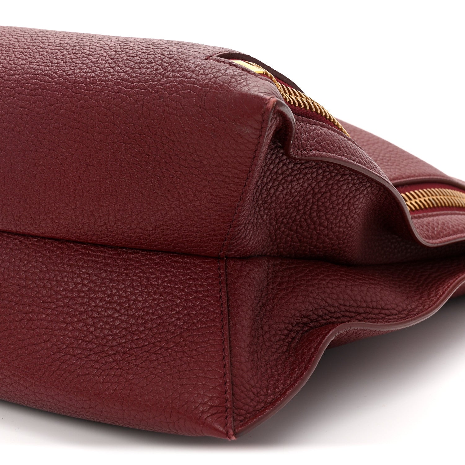 Tom Ford Pebbled Calfskin Large Alix Padlock Zip Hobo Bag Cabernet 10 of 11