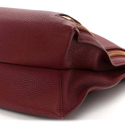 Tom Ford Pebbled Calfskin Large Alix Padlock Zip Hobo Bag Cabernet 10 of 11