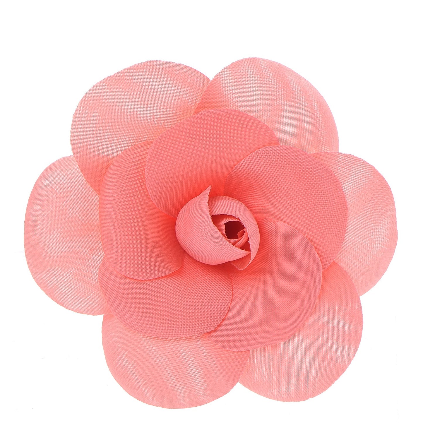 Silk Taffeta Camellia Brooch Pin Rose Pink