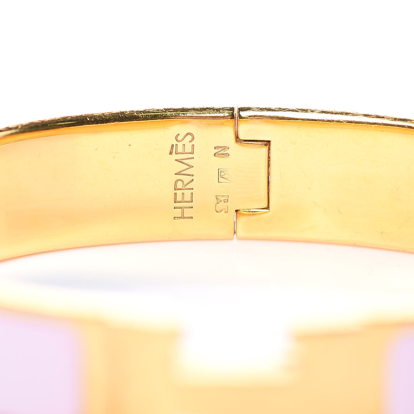 Enamel Narrow Clic Clac H Bracelet PM Rose Nacarat