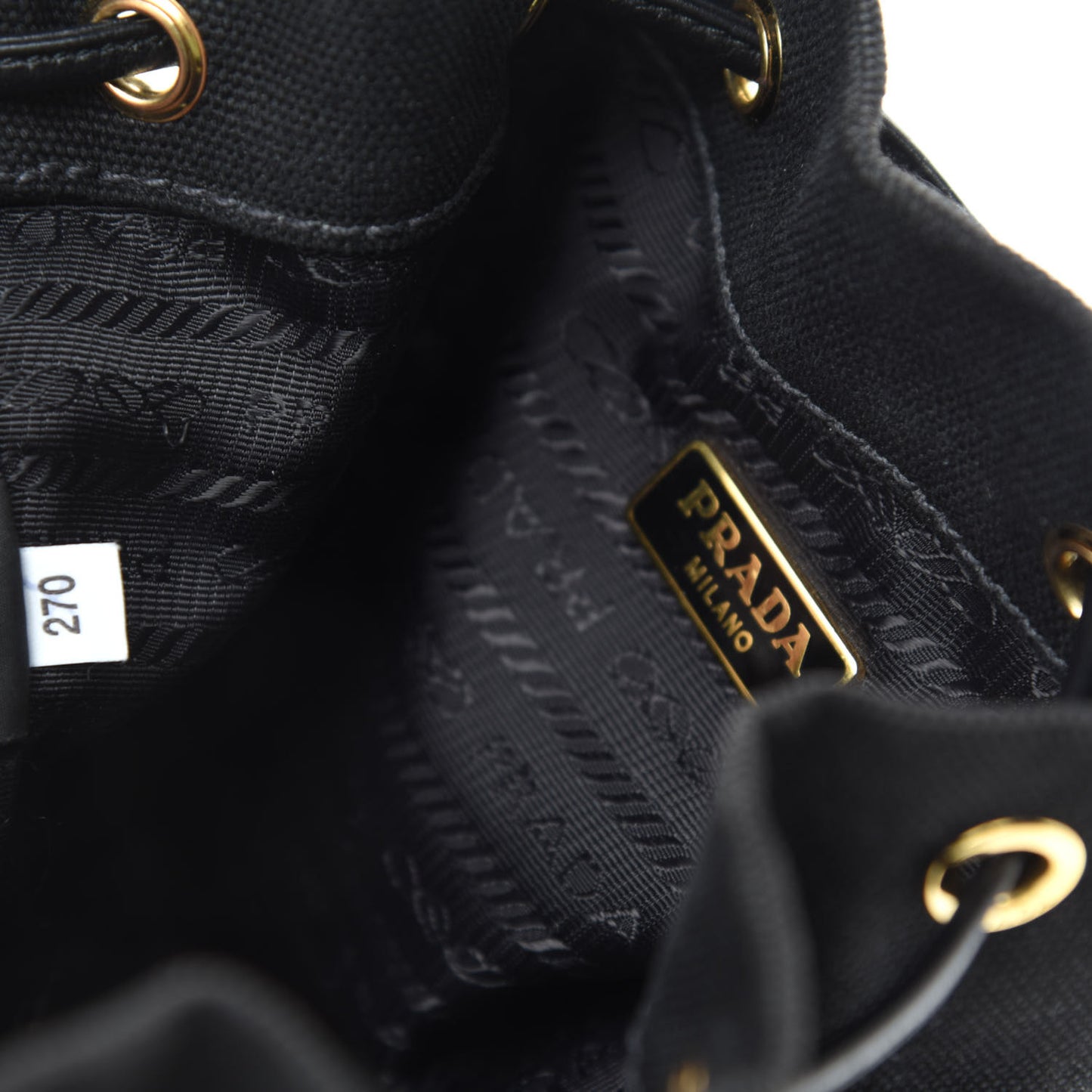 Wicker Canvas Bucket Bag Black