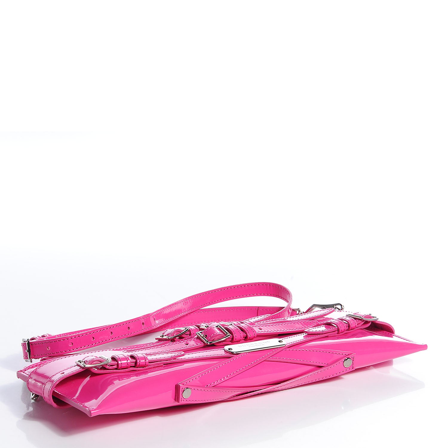 Burberry Patent Bridle Calfskin Parmoor Clutch Bag Pink 9 of 15
