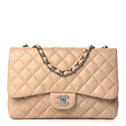 Chanel Lambskin Quilted Jumbo Single Flap Beige Clair 1 of 11