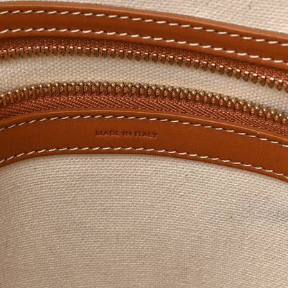 Celine Canvas Calfskin Logo Print Small Horizontal Cabas Natural Tan 6 of 13