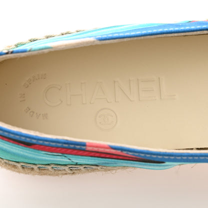 Chanel Fabric Patent CC Espadrilles 37 Multicolor Black 6 of 10