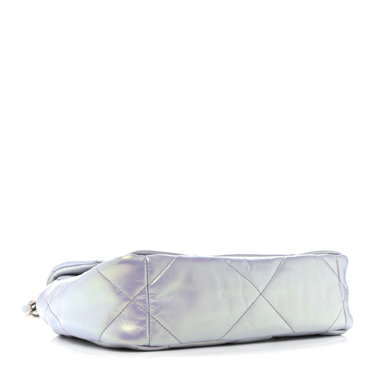 Iridescent Calfskin Quilted Medium Chanel 19 Flap Light Purple Blue
