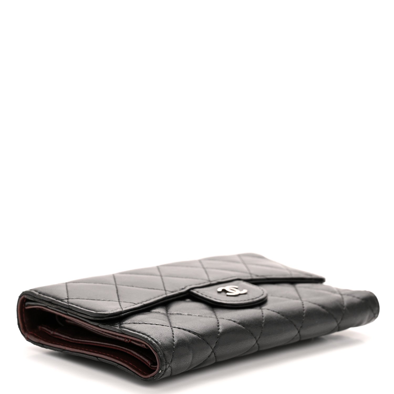 Chanel Lambskin Quilted Large Flap Wallet Black 4 of 13
