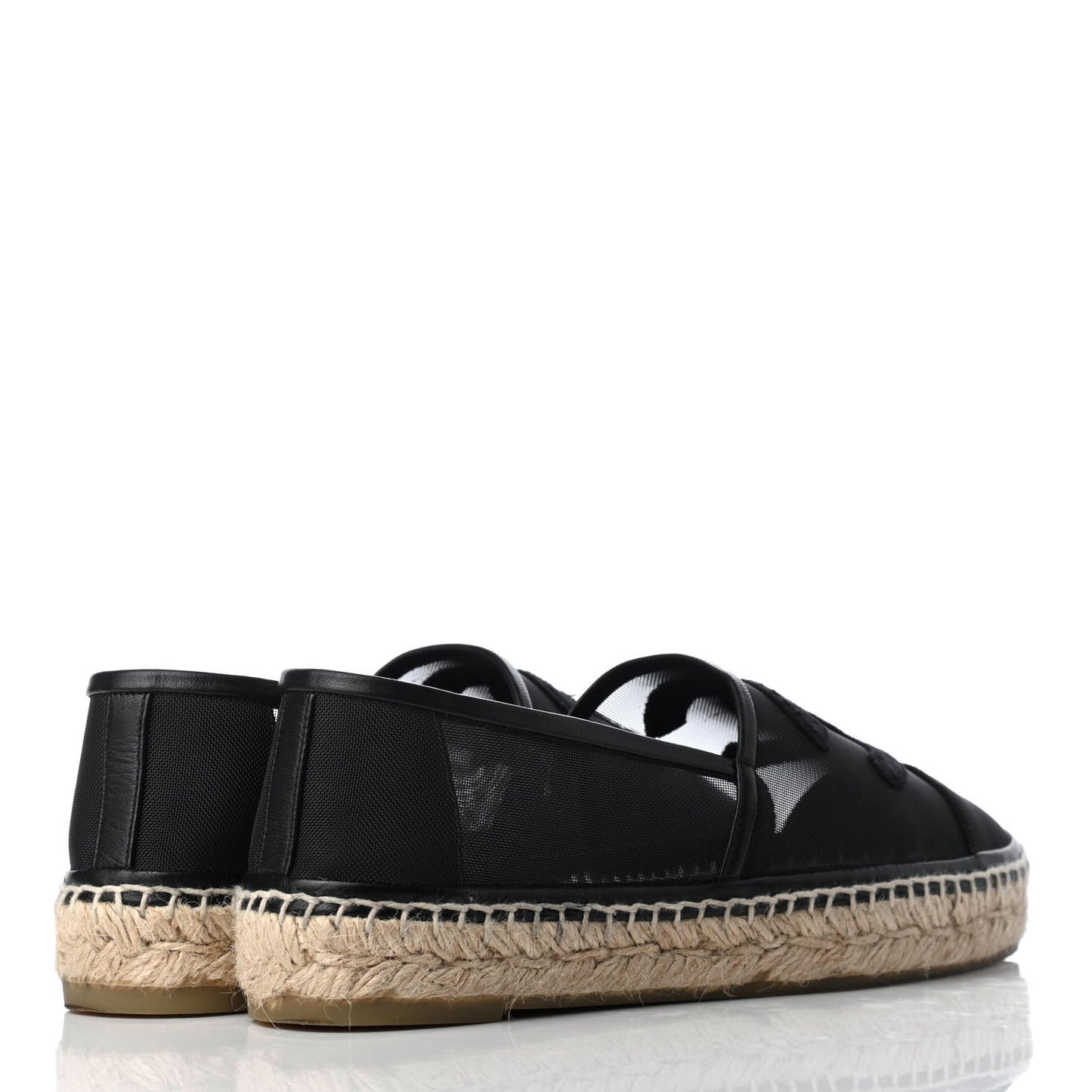 Mesh Grosgrain CC Espadrilles 37 Black