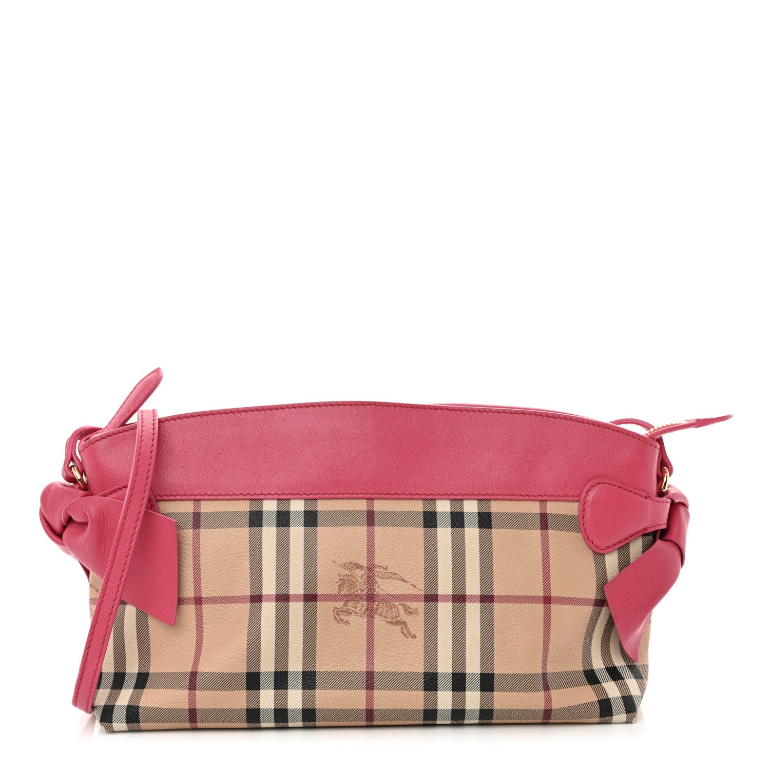 Burberry Haymarket Check Bow Tie Crossbody Bag Pink 1 of 16