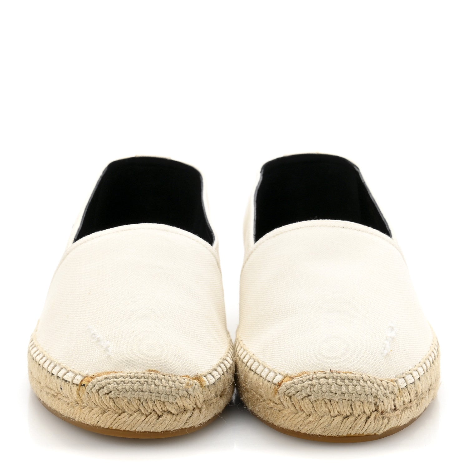 Saint Laurent Canvas Mens Elba Light Logo Embroidered Espadrilles 43 Panna 3 of 10