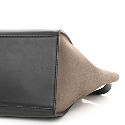 Celine Pony Hair Smooth Calfskin Tri-Color Medium Trapeze Blue Taupe Black 9 of 11