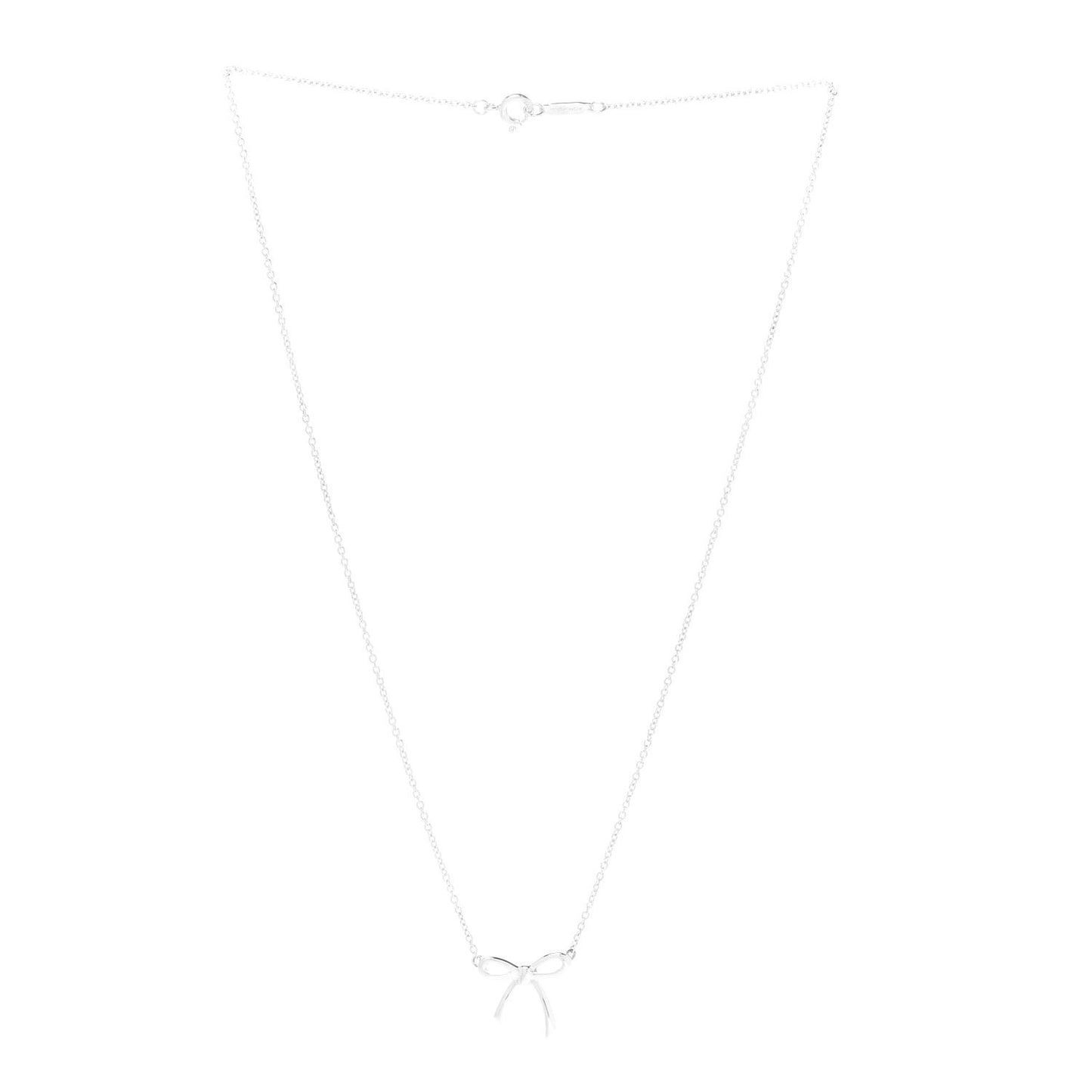 Sterling Silver Small Bow Pendant Necklace