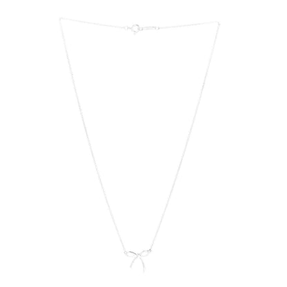 Tiffany Sterling Silver Small Bow Pendant Necklace 3 of 6