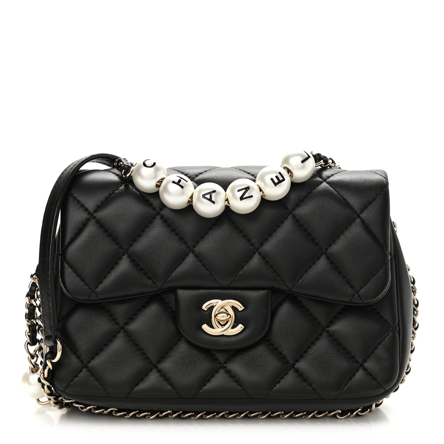 Lambskin Quilted Small My Precious Flap Black