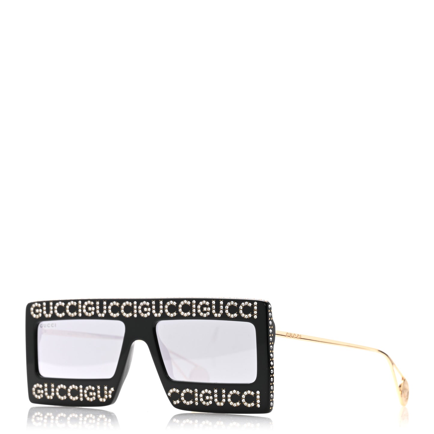 Acetate Crystal Mask-Frame Sunglasses GG0431S Black