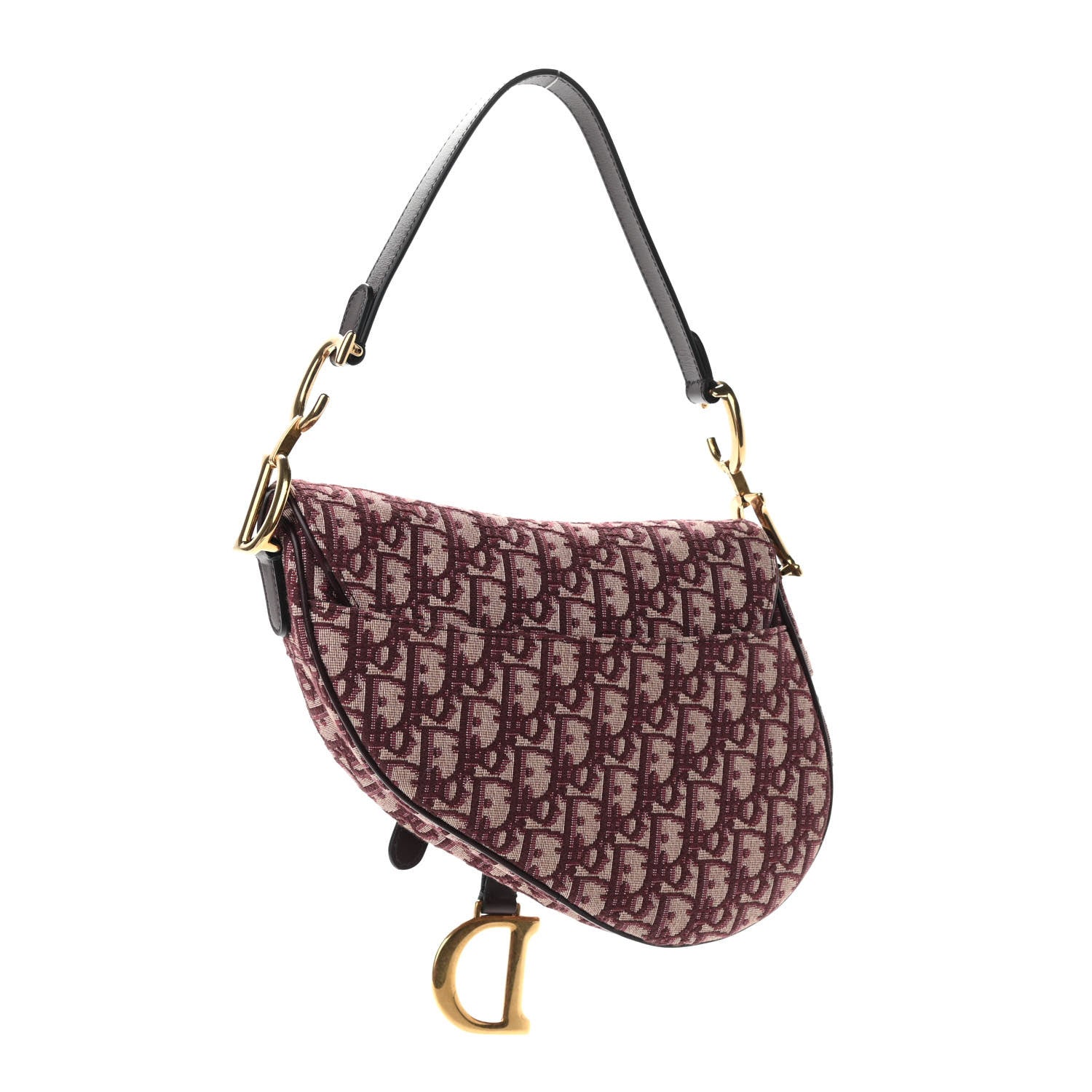 Christian Dior Oblique Saddle Bag Burgundy 3 of 9
