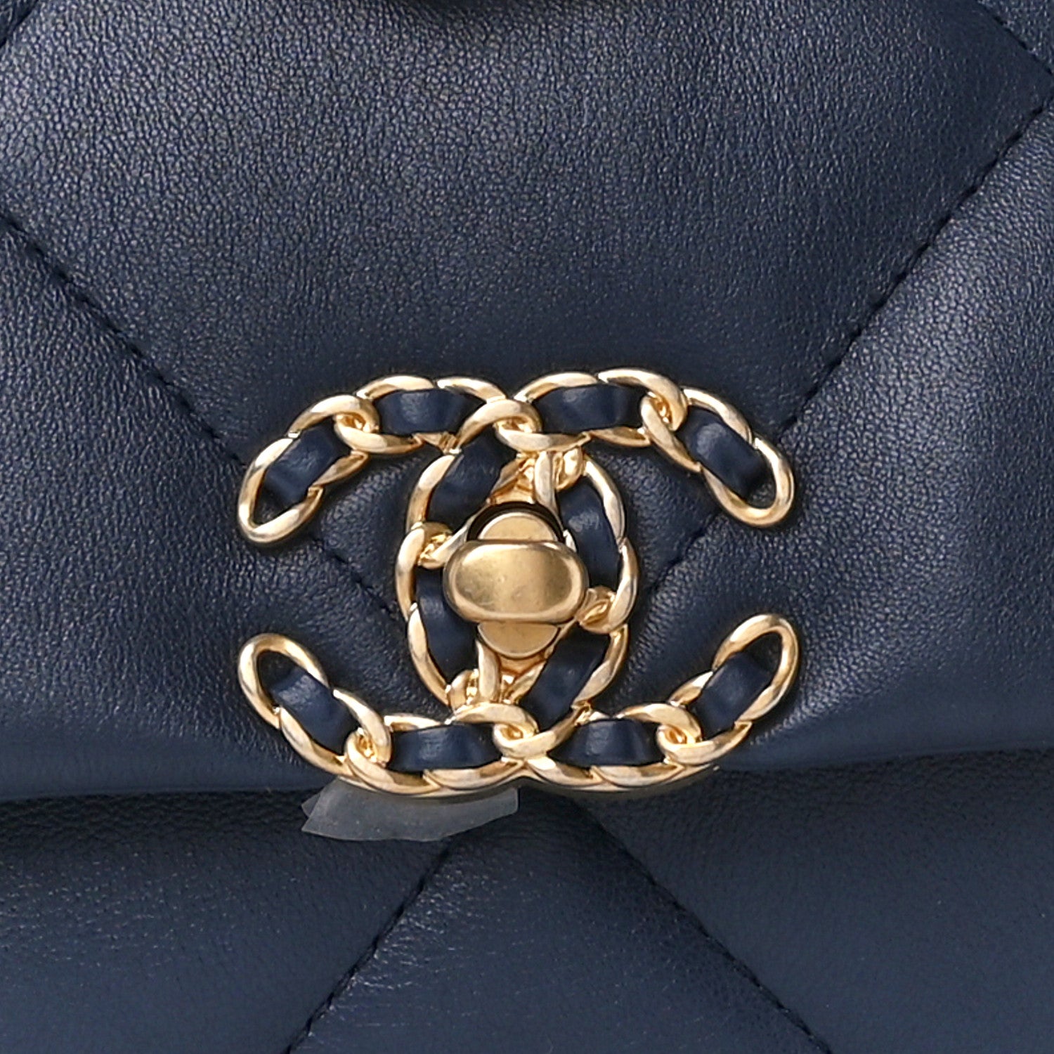 Chanel Lambskin Quilted Medium Chanel 19 Flap Navy Blue 8 of 10