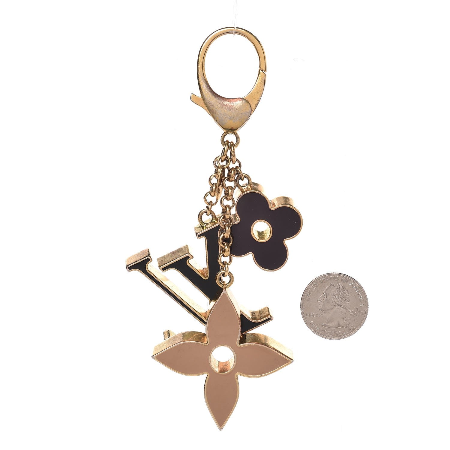 Louis Vuitton Fleur De Monogram Bag Charm Dore 2 of 4