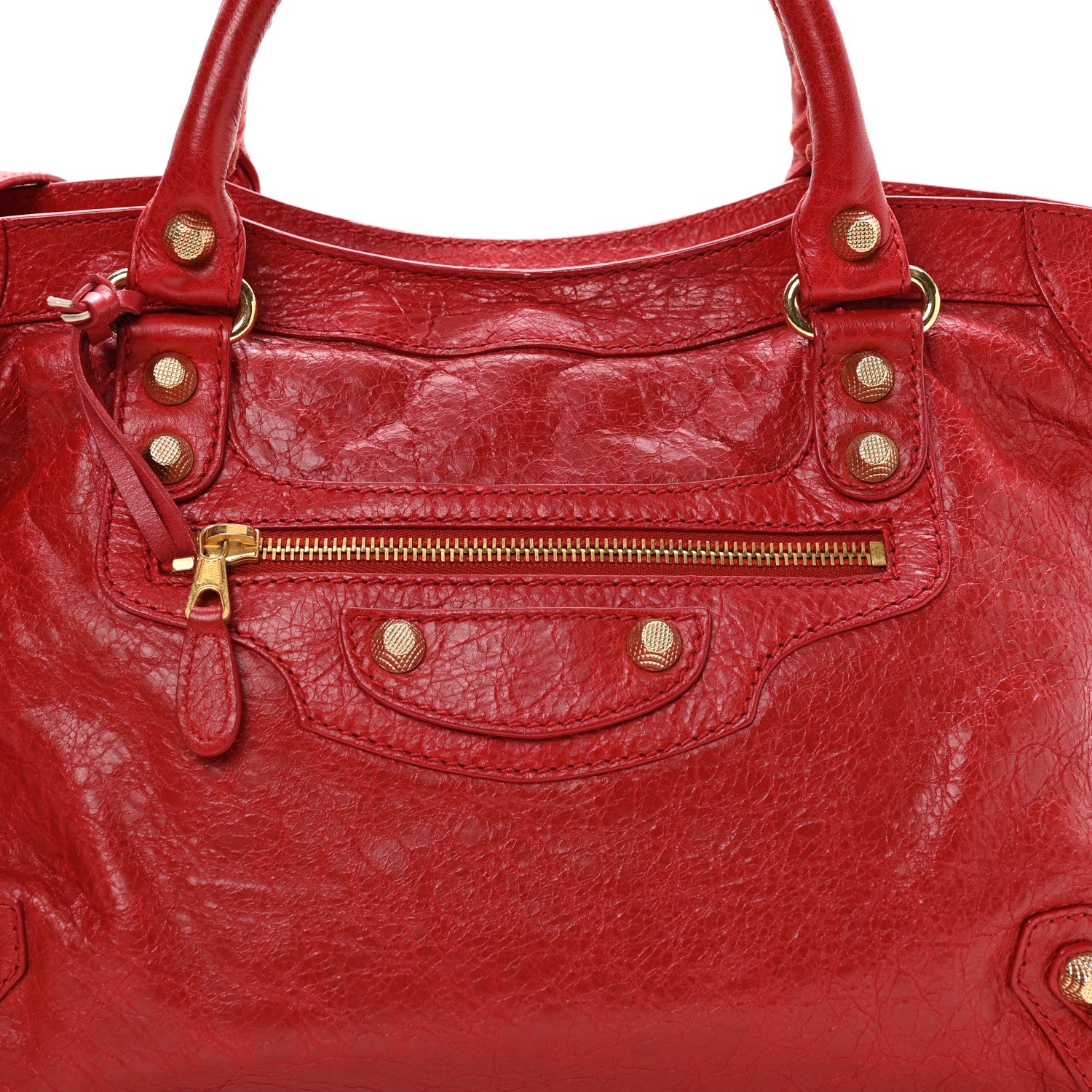 Balenciaga Agneau Giant 12 Gold Hardware City Rouge Lipstick 9 of 11