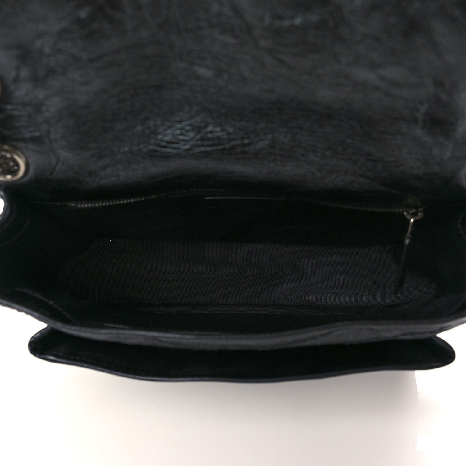 Saint Laurent Crinkled Calfskin Matelasse Monogram Medium Niki Chain Satchel Black 5 of 6