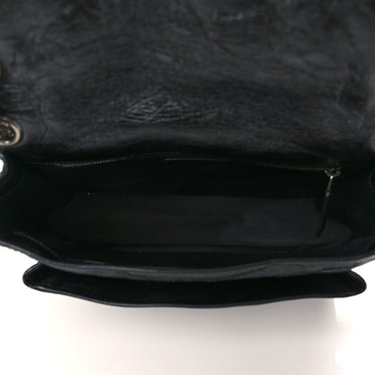 Saint Laurent Crinkled Calfskin Matelasse Monogram Medium Niki Chain Satchel Black 5 of 6