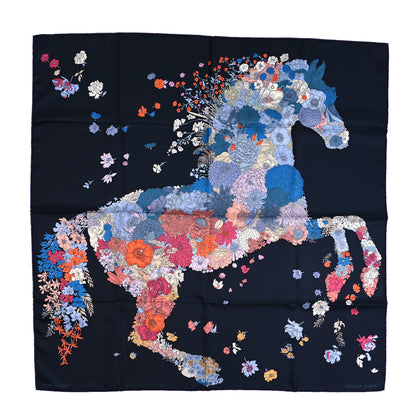 Hermes Silk Robe Legere Scarf 90 Marine Parme Rose 1 of 6