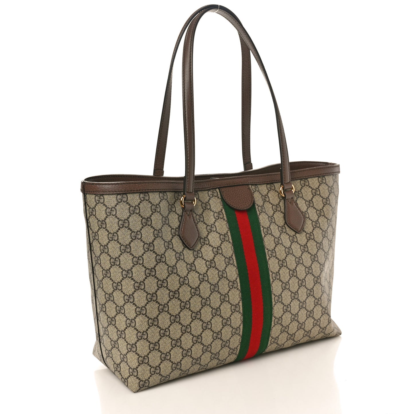 GG Supreme Monogram Medium Ophidia Shopping Tote Brown