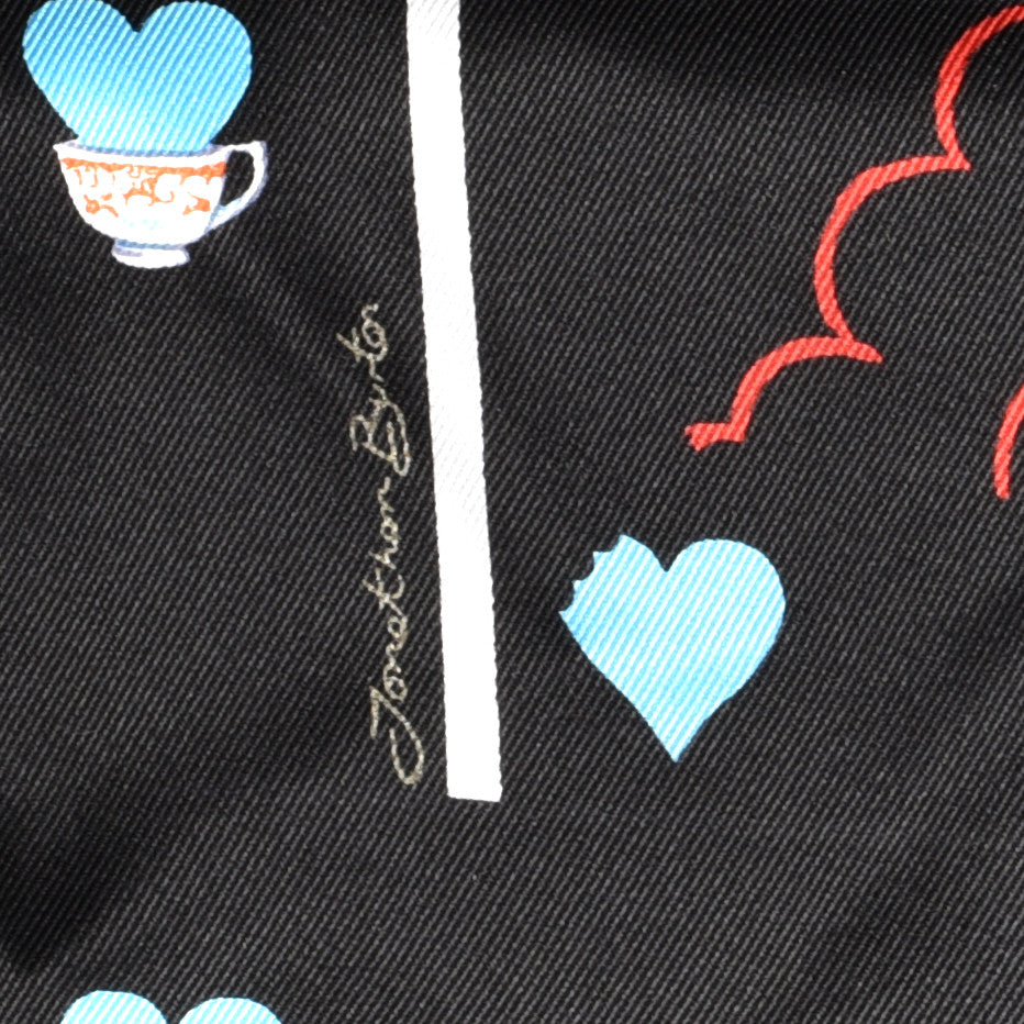 Hermes Silk Tea Time Scarf 70 Black 4 of 6