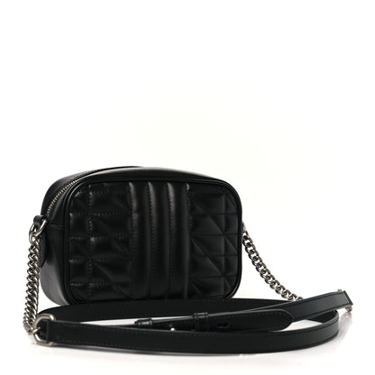 Gucci Calfskin Matelasse Aria Mini GG Marmont Chain Shoulder Bag Black 3 of 11