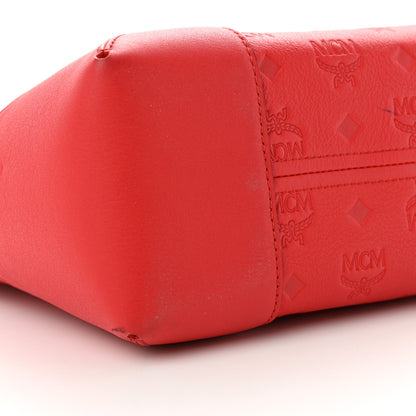 MCM Calfskin Ottomar Monogram Medium Klara Hobo Red 8 of 11