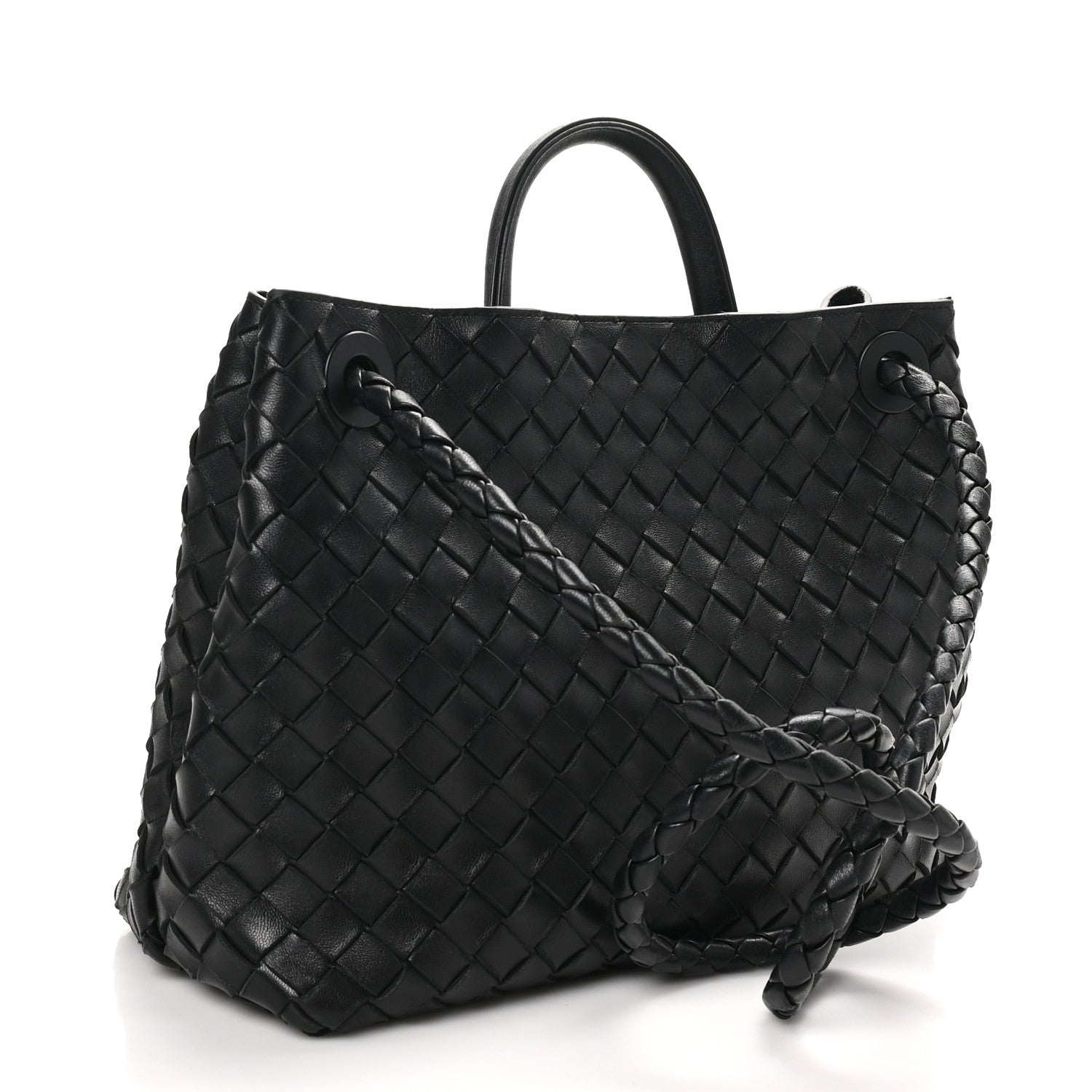 Bottega Veneta Nappa Intrecciato Medium Andiamo Shoulder Bag Black 3 of 9