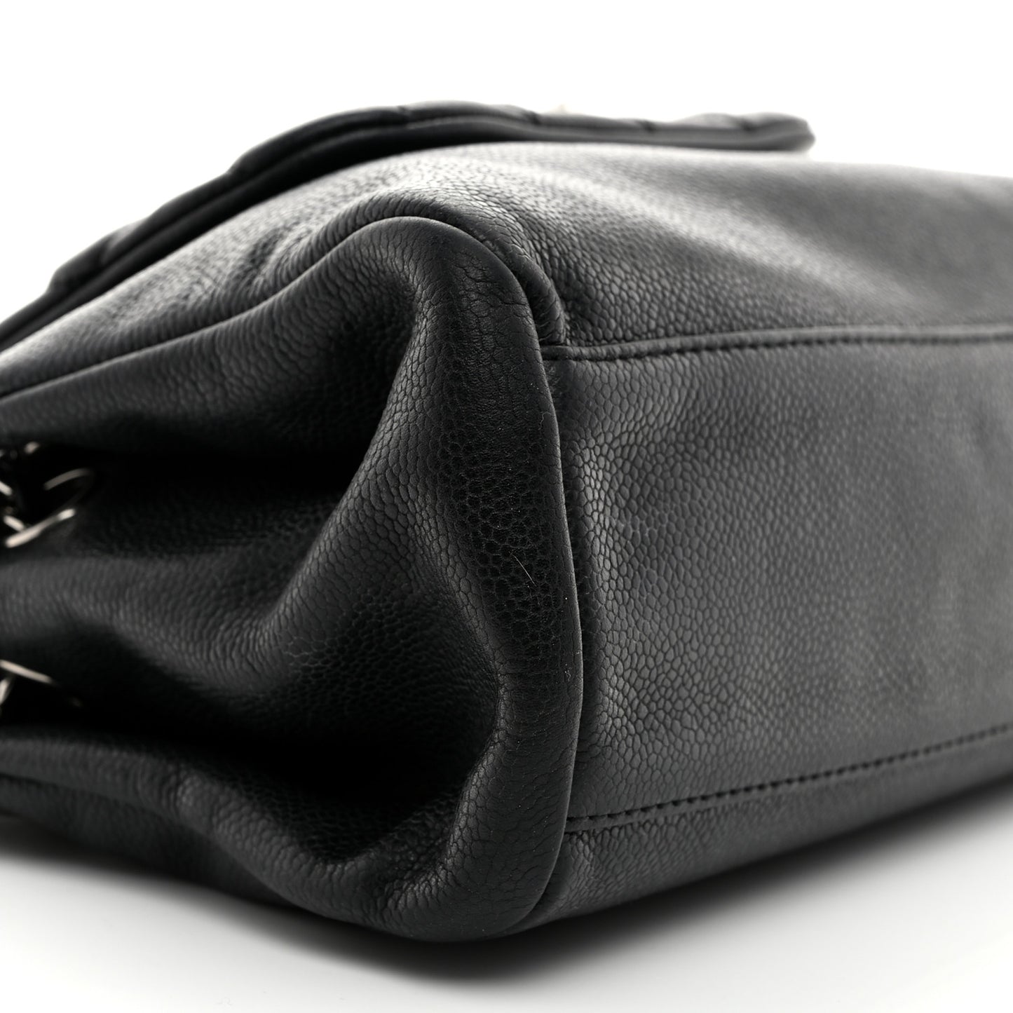 Caviar Quilted Accordion Mademoiselle Flap Black