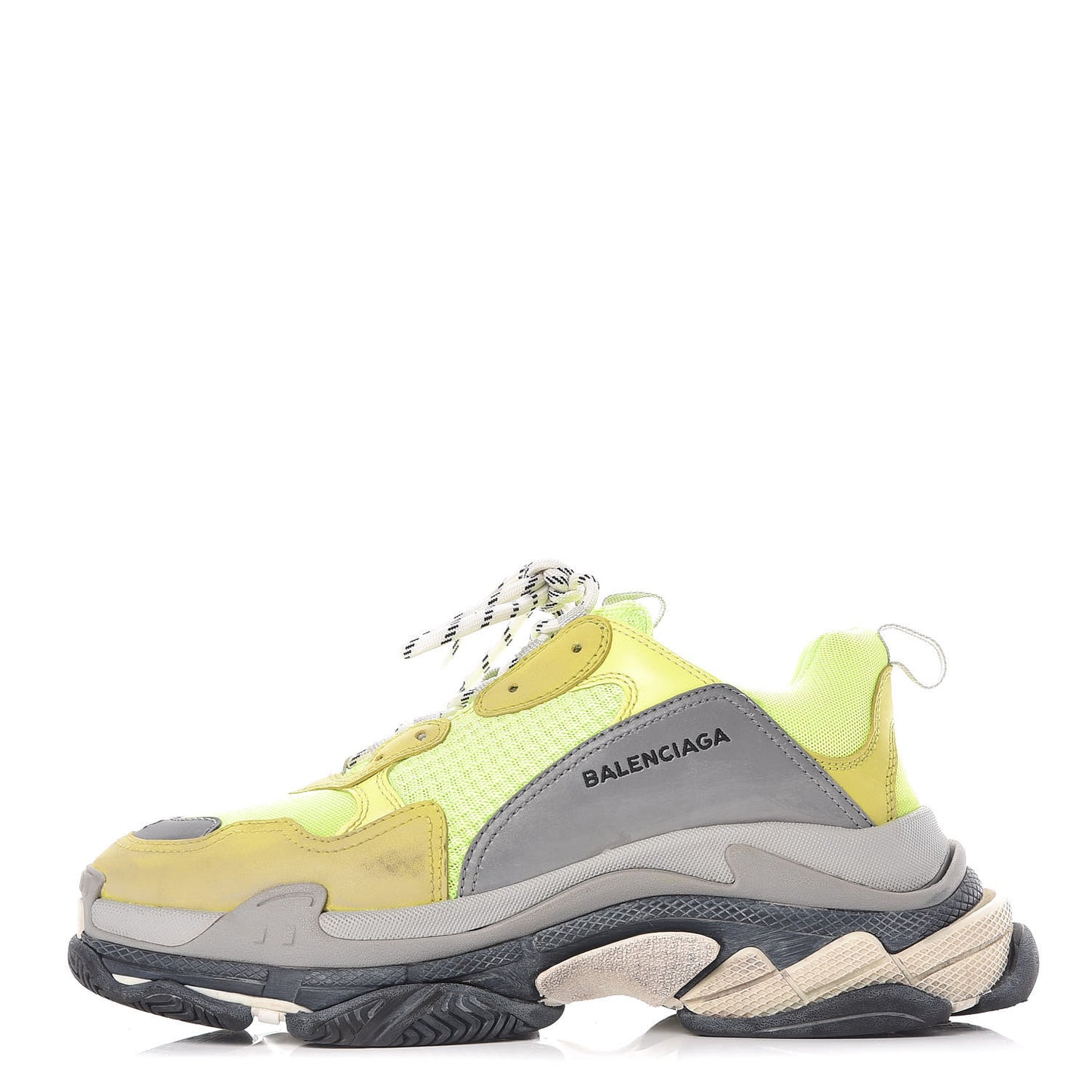 Mesh Nubuck Mens Triple S Sneakers 42 Jaune Fluo