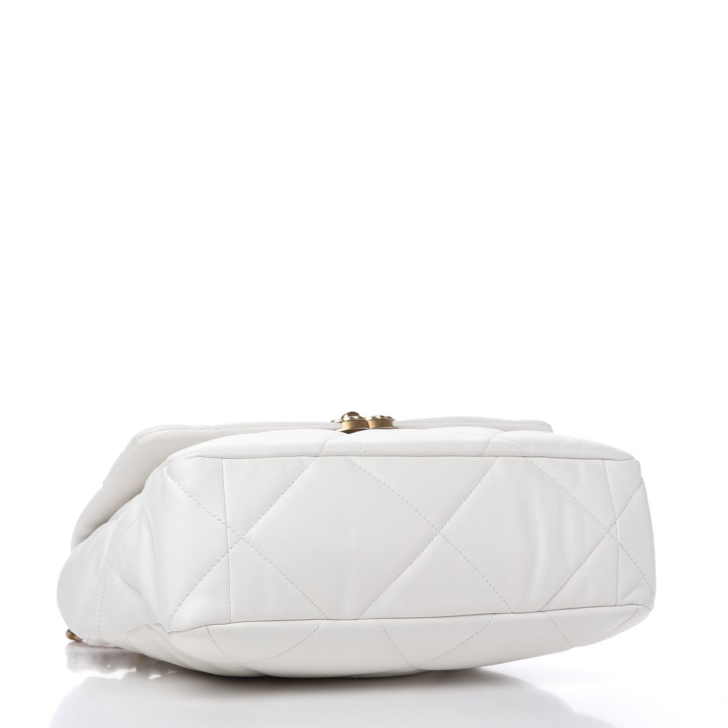 Goatskin Quilted Large Chanel 19 Flap White