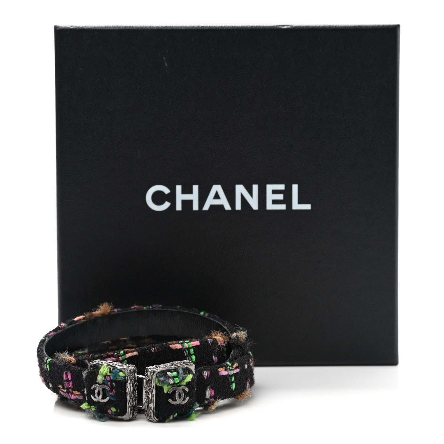 Chanel Tweed CC Belt 80 32 Black Multicolor 4 of 4