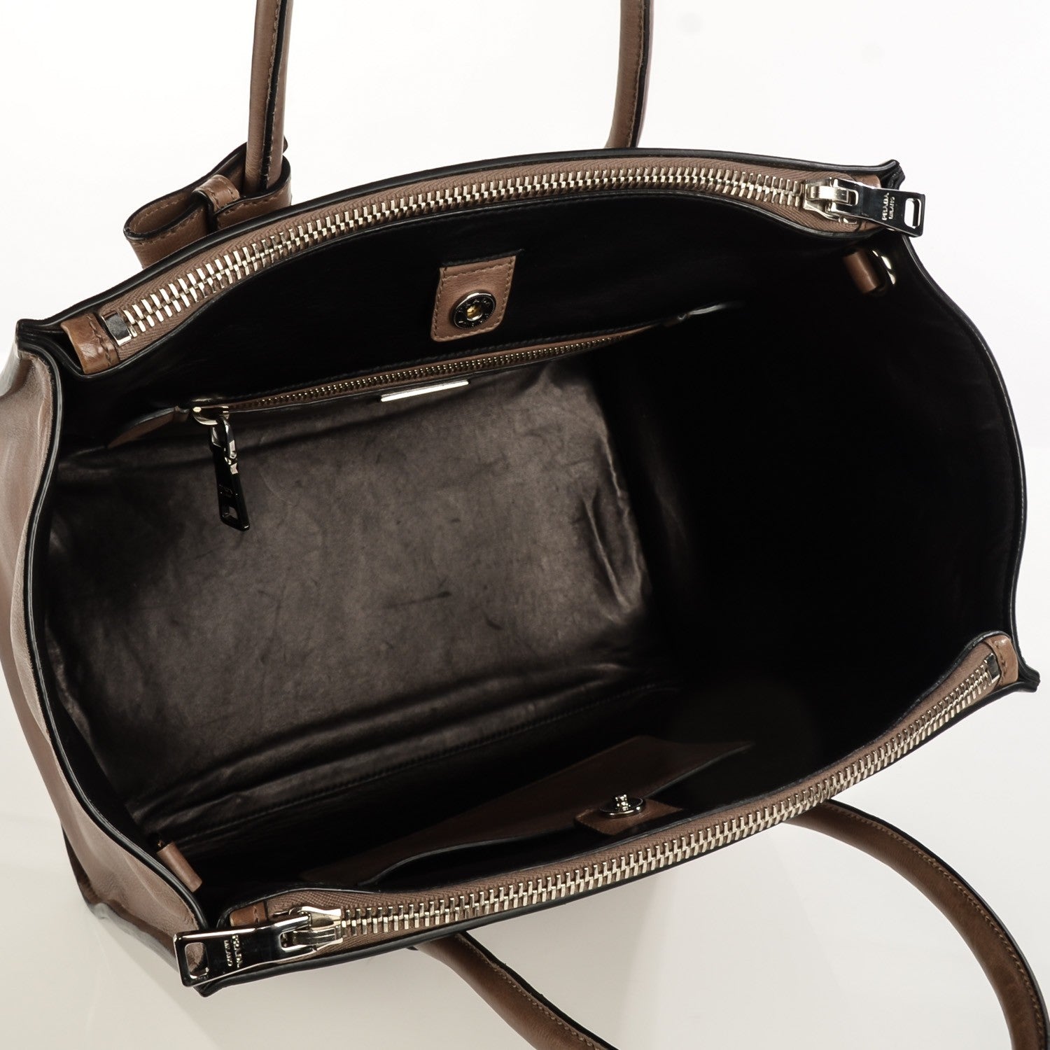 Prada Glace Calf Twin Pocket Tote Argilla 9 of 9