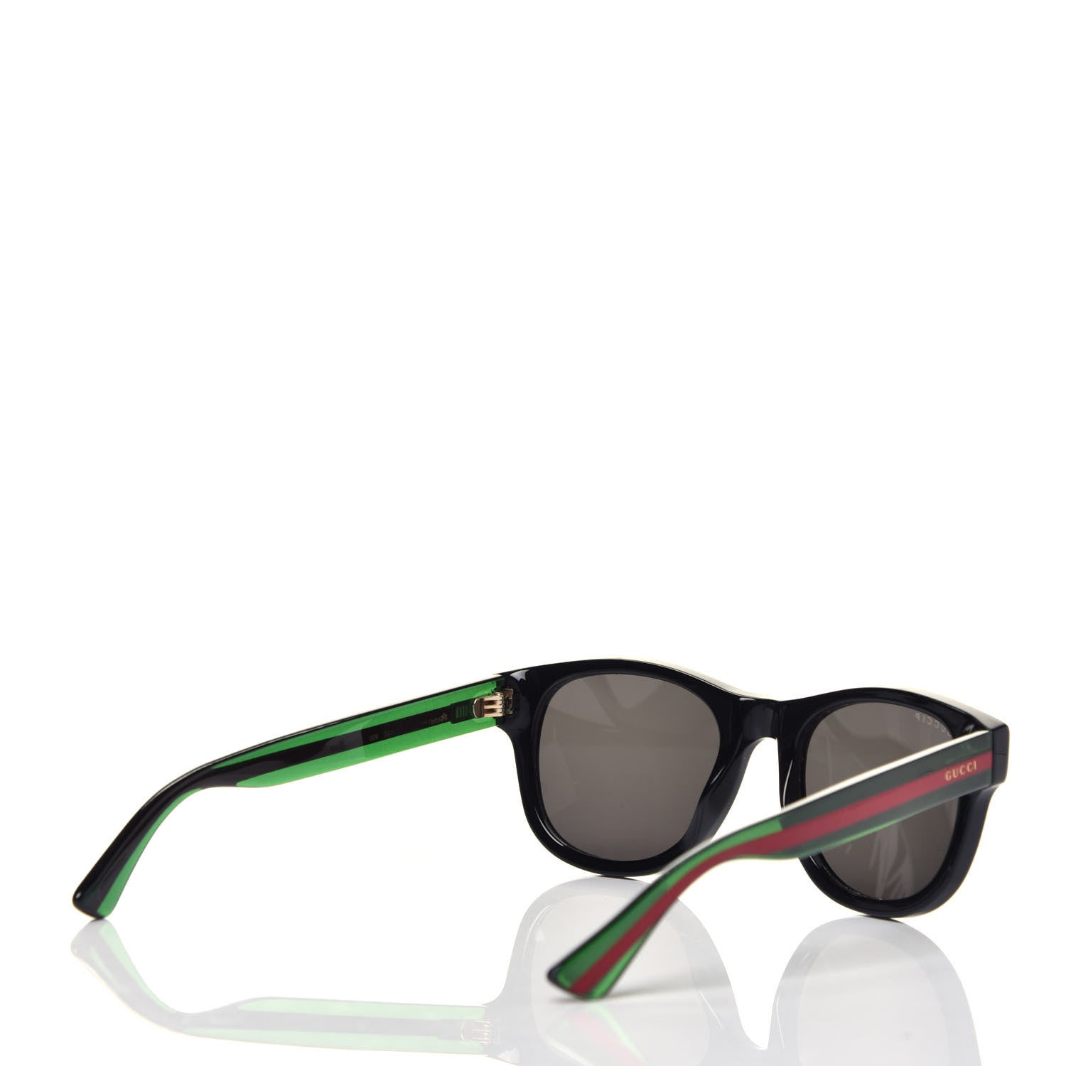 Gucci Acetate Web Sunglasses GG 0003S Black Green 4 of 7