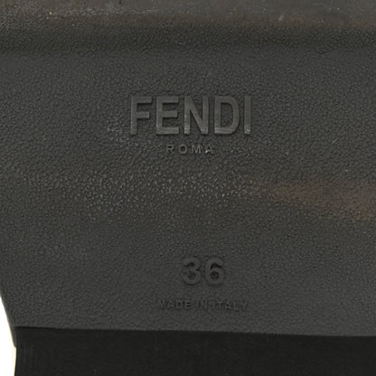 Fendi Stretch Yarn FF Stiff Band Rockoko Sneakers 36 Black White Tobacco 7 of 10