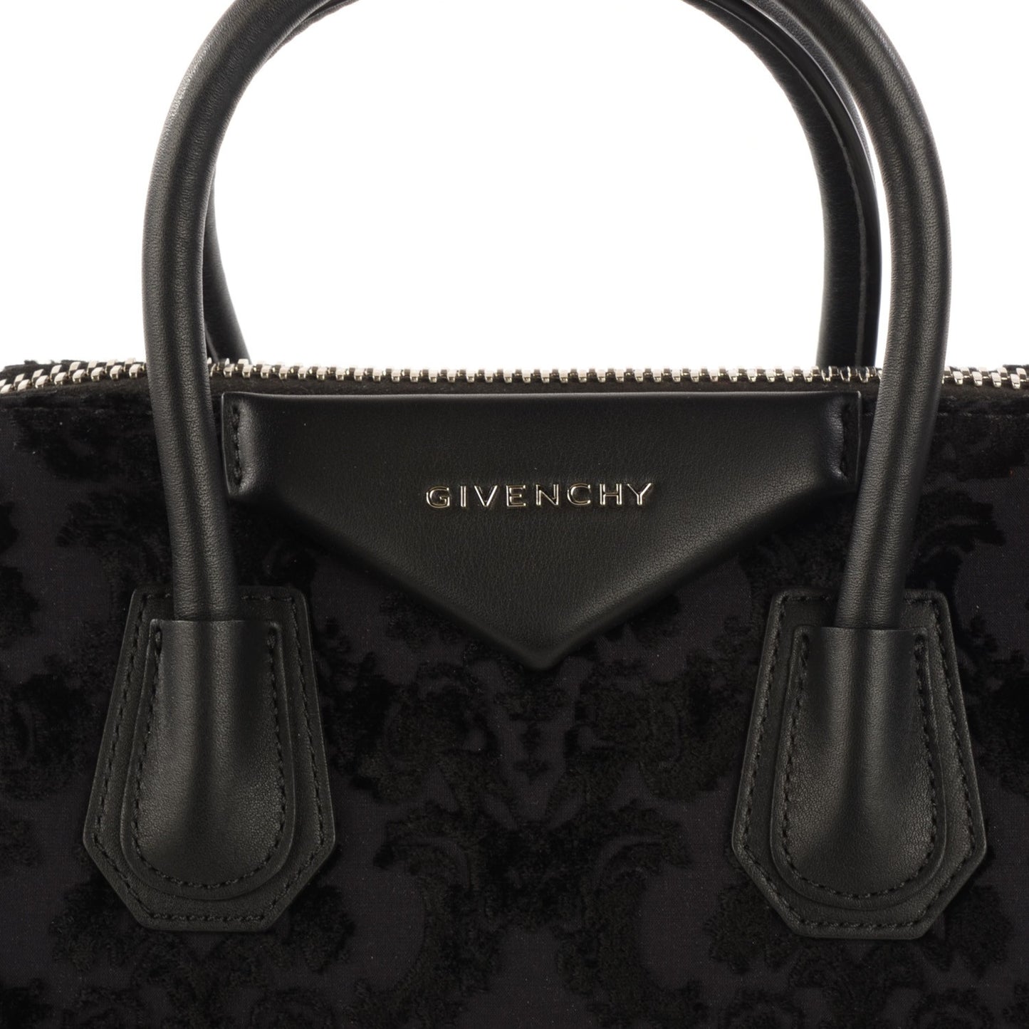 Calfskin Velvet Small Devoree Antigona Black