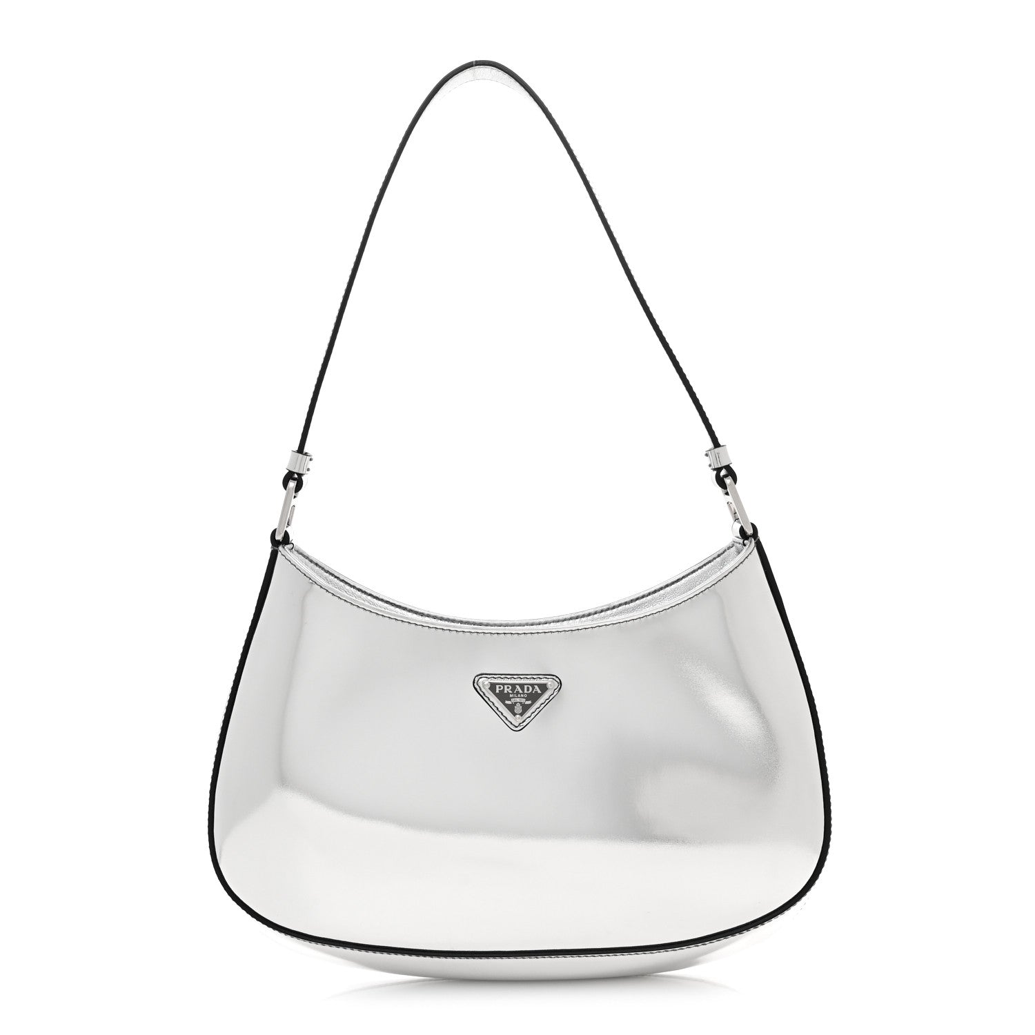 Prada Spazzolato Cleo Shoulder Bag Argento 1 of 10