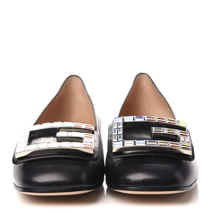 Gucci Malaga Kid Crystal Square G Madelyn Ballet Flats 36.5 Black 2 of 7