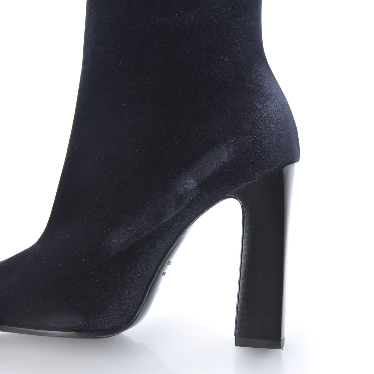 Smooth Velvet Ankle Boots 39 Black