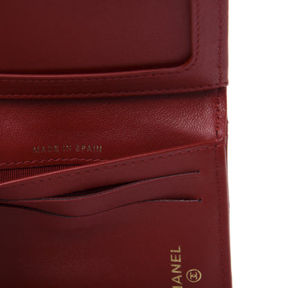Chanel Lambskin Quilted Card Holder Wallet Red 10 of 12