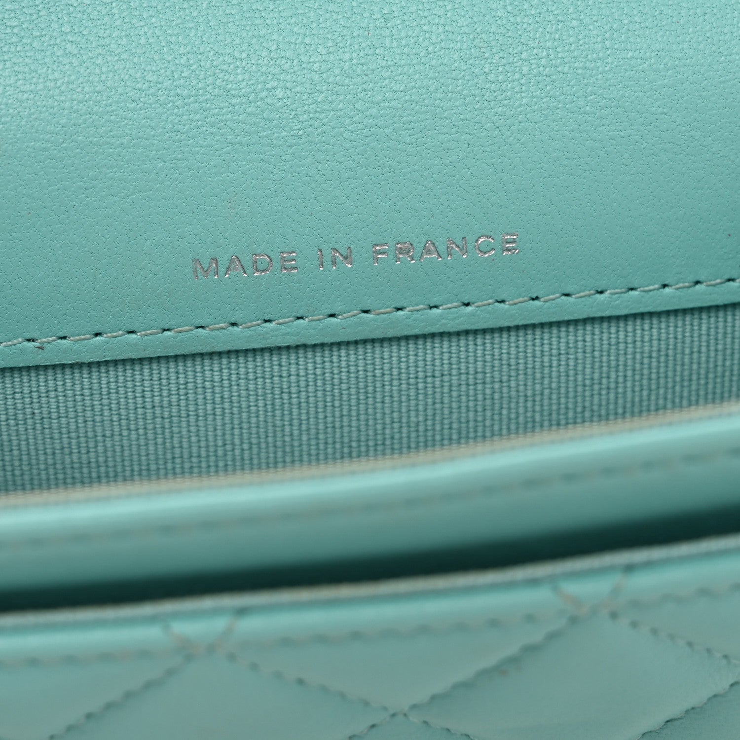 Chanel Lambskin Quilted Flap Card Holder Wallet Turquoise 7 of 12